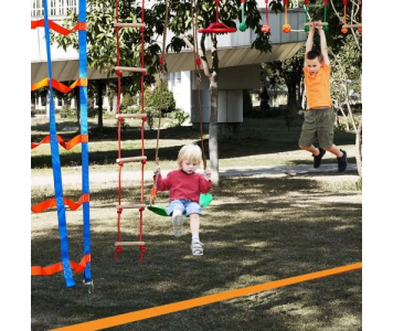 Ninja Warrior akadálypálya gyerekeknek, 15,24 m időjárásálló slackline-ok