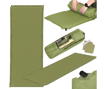 Önfelfújó kemping matrac - 180 cm - zöld