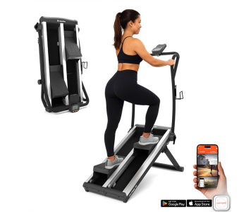 Lépcsőzőgép inSPORTline ZenPeak 30, elektromos terhelés, csúszásmentes felület, kapaszkodók, LCD kijelző, italtartó, iConsole+, taposógép