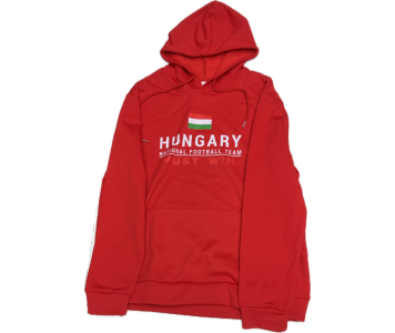 Magyar bordás kapucnis pulover piros