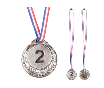 Ezüstérem Második helyezettnek Díjtrófea Cink 6,5 cm