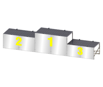 Eredményhirdető dobogó csapatoknak 296x52 cm