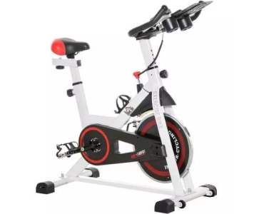 Homcom fitnesz kerékpár, 7 szint, LCD kijelző, 103 x 53 x 110-114 cm, fehér-fekete