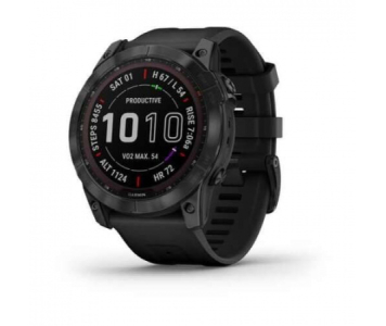 Garmin fenix 7X Pro Sapphire Solar Carbon Gray DLC Fekete Szíjjal pulzusmérő óra