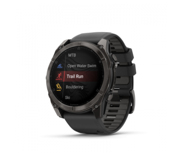 Garmin Fenix 8 Amoled 51mm Sapphire Carbon Gray DLC fekete/sötétszürke szilikon szíjjal pulzusmérő óra