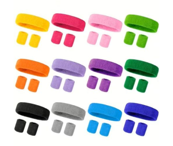 fejpánt+ csuklószorító frottír   15 színben
