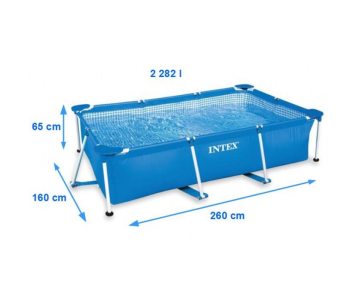 INTEX Rectangular Frame Fémvázas medence, 260 x 160 x 65 cm
