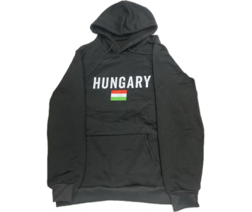 Magyar kapucnis pulóver fekete