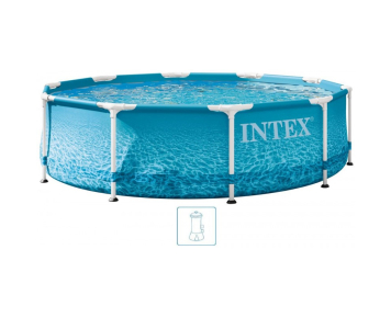 INTEX METAL FRAME BEACHSIDE Medence 305 × 76 cm szűrőrendszerrel 12V 28208GN