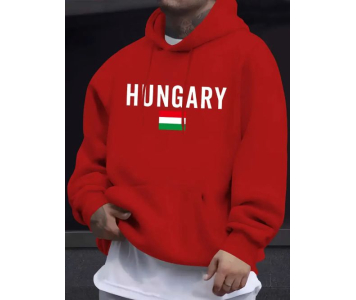 Magyar  kapucnis pulóver piros