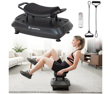 Vibrációs platform inSPORTline Duonique, 30 sebesség, 6 program, enyhén ívelt felület, csúszásmentes edzésfelület, LED kijelző és távirányító