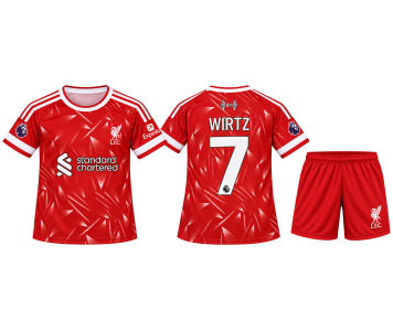 Liverpool 2026/27 hazai mezgarnitúra Wirtz felirattal
