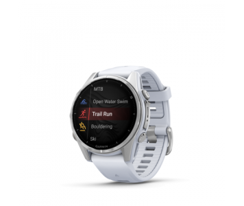 Garmin Fenix 8 Amoled 43mm Whitestone fehér szilikon szíjjal pulzusmérő óra