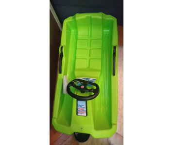 Műanyag csúszó szánkó  bob kormányos zöld 1 db készleten