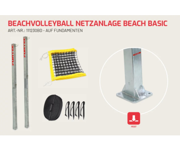 Strandröplabda hálórendszer Beach Basic 8,5 m (alapon álló)