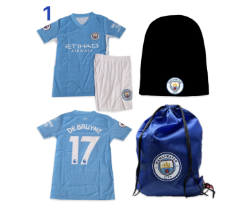 De Bruyne Manchester City Csomagajánlat Gyermekeknek: Mezgarnitúra + Tornazsák + Sapka