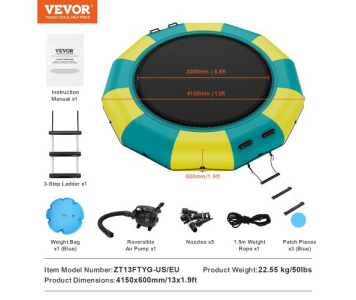 Felfújható vízi ugráló, 366 cm szabadidős vízi trambulin